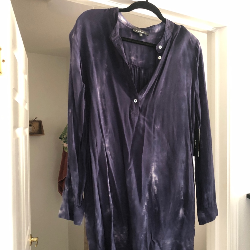 Long sleeve tie die dress